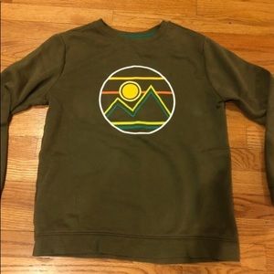 Army Green pullover sweatshirt with graphic symbol